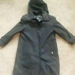 London Fog Rain Winter Hoodies Women Work Boho Coat Black Size XS